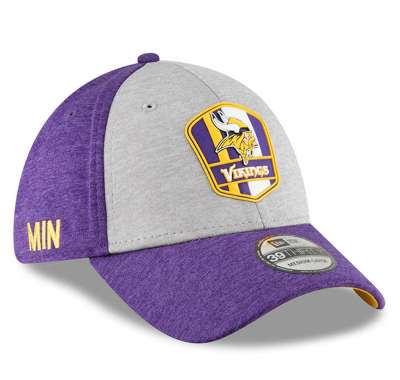 Hat: NFL - Minnesota Vikings Heather Gray/Purple Sideline Road Official  39THIRTY