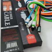 Kabel RUBBER FLECO Iphone 5 120cm ( Fast Charging ) Photo