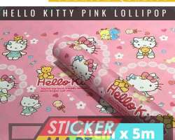 wallpaper sticker kamar anak lucu motif hellokity pink lolipop murah Photo