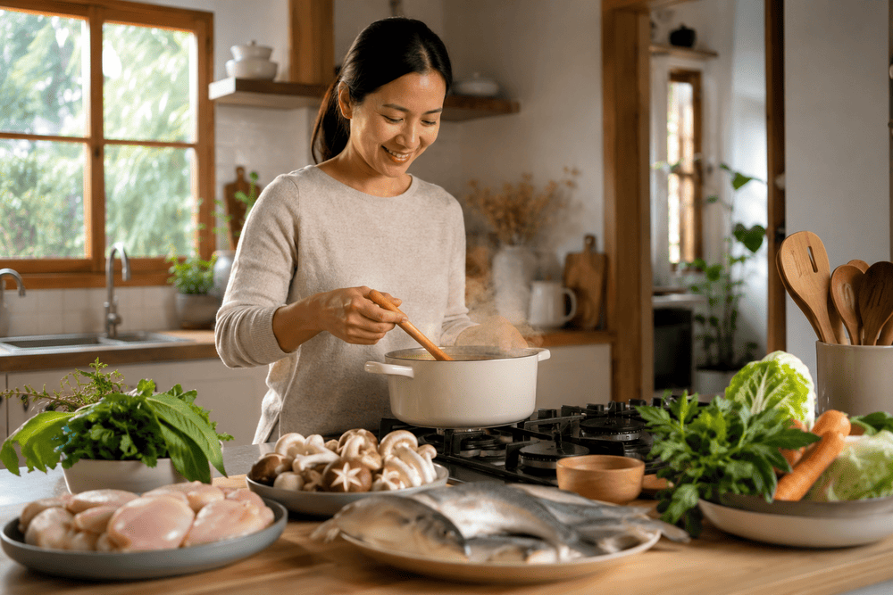 Ibu Memasak Hidangan Keluarga