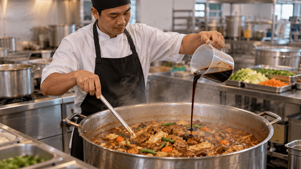 Memberi Kecap pada Makanan