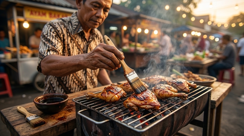 Olesan Kecap pada Ayam Bakar