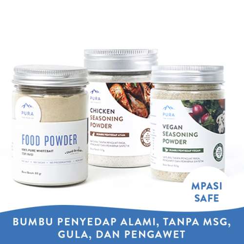 BUNDLE PURA SEASONING TERI WHITEBAIT BUMBU KALDU MPASI NON MSG TANPA GULA (WHITEBAIT 80 GR + AYAM KAMPUNG 100 GR + JAMUR 100 GR) Photo