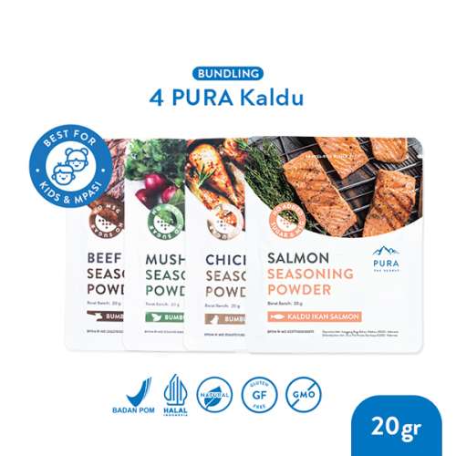 BUNDLE 4 PURA SEASONING BUMBU KALDU AYAM KAMPUNG KALDU SAPI KALDU JAMUR SALMON 20 GR Photo