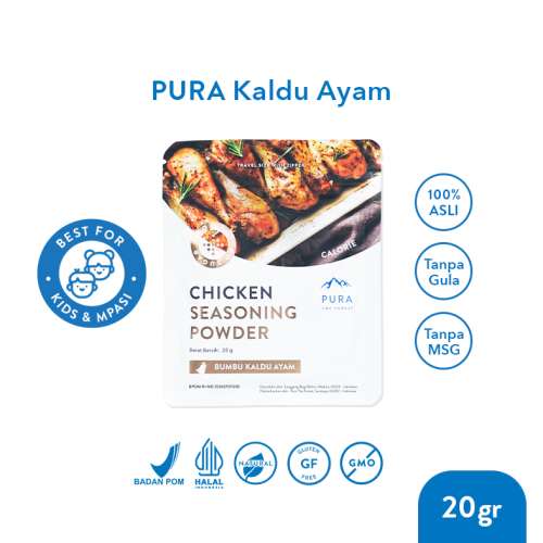 PURA SEASONING KALDU AYAM KAMPUNG ASLI KALDU MPASI NON MSG TANPA GULA 20gr Photo