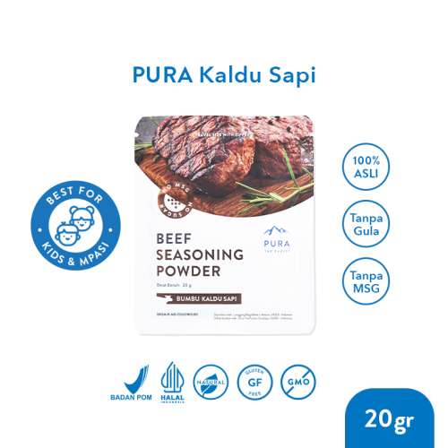 PURA SEASONING KALDU SAPI ASLI KALDU MPASI NON MSG TANPA GULA 20gr Photo