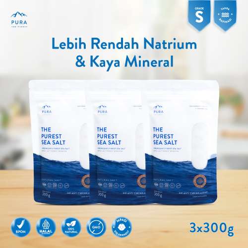BUNDLE PURA PUREST SEA SALT GARAM LAUT ORGANIK NATURAL FINE (HALUS) 3 PCS Photo