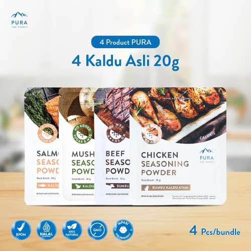 BUNDLE 4 PURA SEASONING BUMBU KALDU AYAM KAMPUNG KALDU SAPI KALDU JAMUR SALMON 20 GR Photo