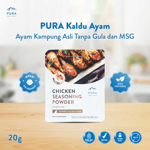 PURA SEASONING KALDU AYAM KAMPUNG ASLI KALDU MPASI NON MSG TANPA GULA 20gr Photo