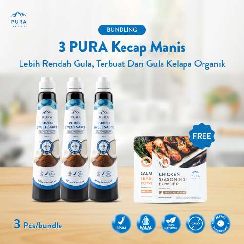 BUNDLE 3 PURA KECAP MANIS PUREST SWEET SAUCE 200ML FREE 2 KALDU 20GR Photo