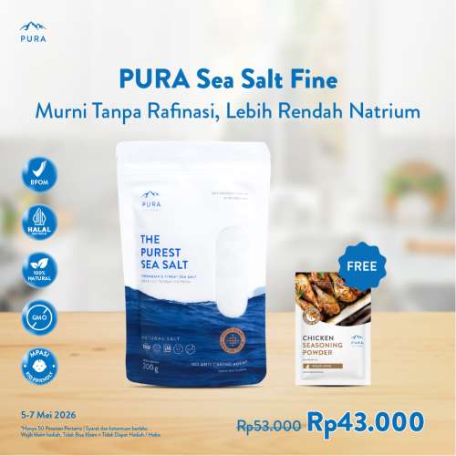 PURA PUREST SEA SALT FINE HALUS GARAM LAUT ORGANIK NATURAL Photo