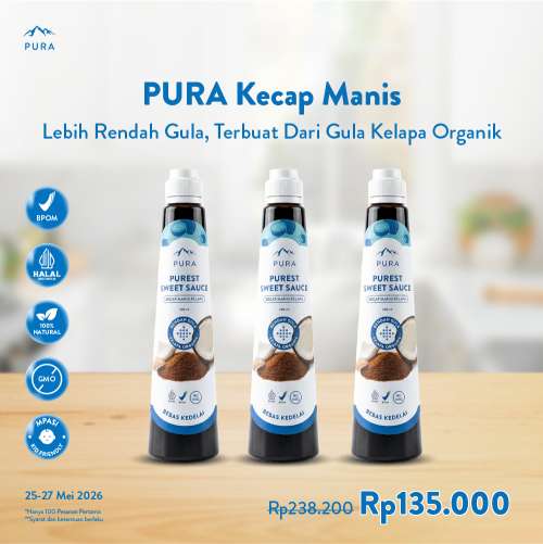 BUNDLE 3 PURA KECAP MANIS PUREST SWEET SAUCE 200ML FREE 2 KALDU 20GR Photo