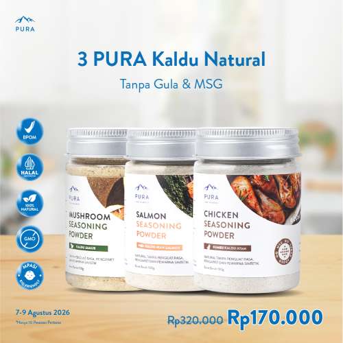 BUNDLE 3 PURA SEASONING KALDU ASLI KALDU MPASI AYAM KAMPUNG SALMON SAPI 100 GRAM Photo