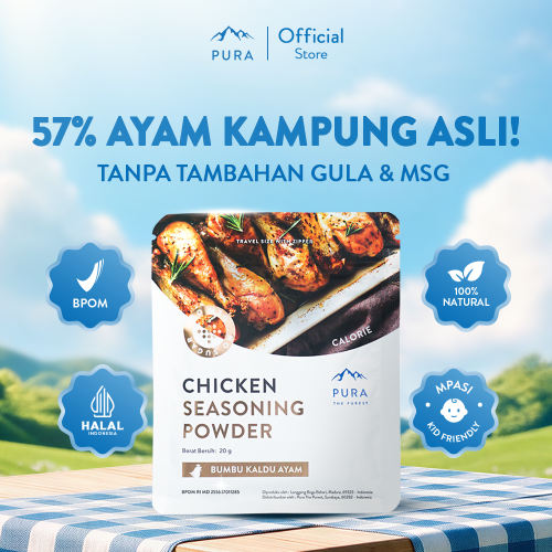 PURA SEASONING KALDU AYAM KAMPUNG ASLI KALDU MPASI NON MSG TANPA GULA 20gr Photo