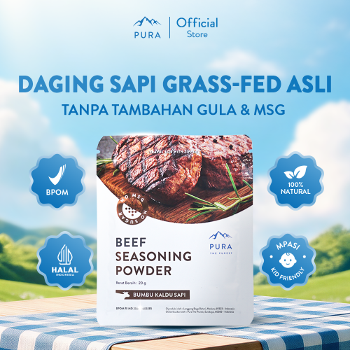 PURA SEASONING KALDU SAPI ASLI KALDU MPASI NON MSG TANPA GULA 20gr Photo