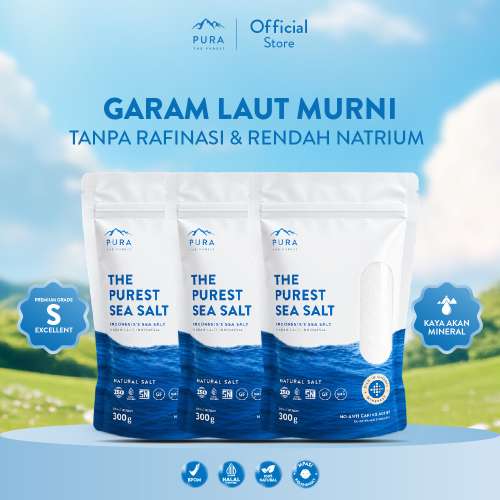 BUNDLE PURA PUREST SEA SALT GARAM LAUT ORGANIK NATURAL FINE (HALUS) 3 PCS Photo