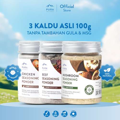 BUNDLE 3 PURA SEASONING KALDU ASLI KALDU MPASI AYAM KAMPUNG SALMON SAPI 100 GRAM Photo